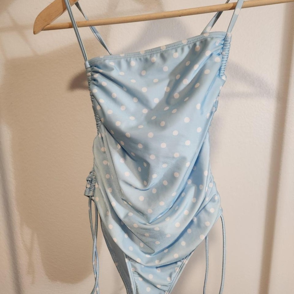 BLUE POLKA DOT SWIMSUIT
